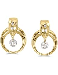 14K Yellow Gold Diamond Dashing Diamonds Earrings