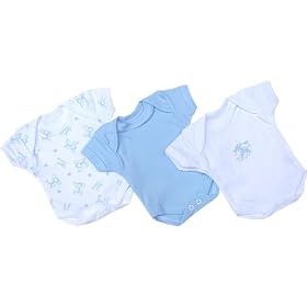 Premature Early Baby Clothes Pack of 3 Bodysuits / Vests 0-1.5lb,3.5lb,5.5lb,7.5lb Blue