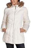 AK Anne Klein Women's Short Quilted Down Jacket With Faux Fur
Hood,Ivory,Medium