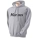 Marines Hooded Sweatshirt - Military Style Physical Training Sweatshirt in Gray