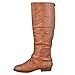 Brinley Co. Womens Regular and Wide-Calf Buckle-Strap Knee-High Riding Boots