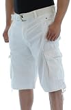MO7 Most Official Seven Mens Cargo Shorts Basic Thick Cotton White Size 36