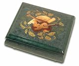 Astonishing Green Finish Musical Violin Reuge Music Box (La Flute Enchantee)