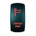 STVMotorsports 5 Pin Laser Lighted Whip Lights Rocker Switch On-Off LED Light 20A 12V for UTV, Truck, Boat, ATV Off-Road Vehicles - Red