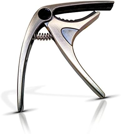 Premium Guitar Capo for Acoustic and Electric Guitar - Built of a High Quality Zinc Alloy - Easy One Hand Use - Professional Trigger Action Style for 6 String Guitars - Make Easy Quick One Hand Changes - Money Back Guarantee