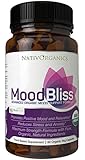 Anxiety Relief Supplement - Organic Mood Support, Stress Relief and Anti Anxiety Supplement For a Mood Boost - NEW USDA Organic Certified Formula - With Ashwagandha, St Johns Wort and Lemon Balm - MoodBliss