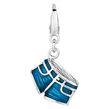 Sterling silver and Enamel DENIM SHORTS (Charm)