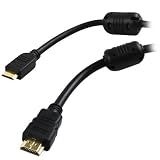 GTMax High Speed Gold-Plated Mini HDMI to HDMI Cable Version 1.4 with Ferrite Cores Supports 4096×2160p Resolution - ( 6 Feet, Black )