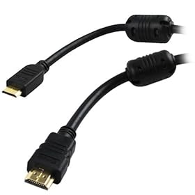 GTMax 3 Feet High Speed Gold-Plated Mini HDMI to HDMI Cable Version 1.4 with Ferrite Cores for Canon , Casio , Cisco , Nikon , FujiFilm FinePix , Kodak , Olympus , Panasonic , Samsung , Sony Camera / Camcroder ; Archos , Asus , Arnova , Creative , Coby , Cydle ,Viewsonic , Lenovo Tablet