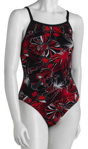 Speedo Women's Race Endurance+ Polyester Floral Explosion Overall Print Flyback One Piece Swimsuit
