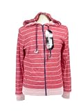 Hoodie Buddie MP3 Earbuds Zip Up Red Brushed Stripe Sweatshirt Jacket Headphone