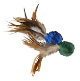 KONG Naturals Crinkle Ball with Feathers Cat Toy (Colors Vary)