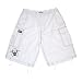 USC Ghast String Raver 22 in Dance Shorts, Contrast Stitch Cargo Shorts, X-Large 40-43 Inch Waist, White with Black Stitching