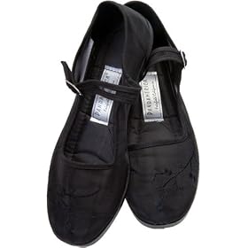 Black Floral Mesh Mary Jane Chinese Shoes