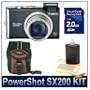 Canon PowerShot SX200 IS Digital Camera (Black), 12.1 Megapixel, 12x Optical Zoom, 3" LCD, Mini Digital Camera Deluxe Carrying Case, 2GB SD Memory Card, 3pc. Lens Cleaning Kit