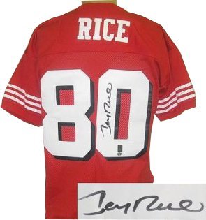 Jerry Rice signed San Francisco 49ers Shadow # Jersey 1994 Style- Rice Hologram