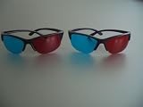 Professionelle 3D Brille rot/cyan  (sog. Anaglyphenbrille) Pilot Style DOPPELPACK