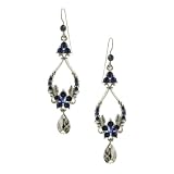 Deep Blue Garden Enamel Drop Earrings