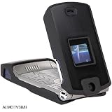 Motorola Razr V3 Black Brushed Aluminum Rubberize Crystal Snap-on Case
