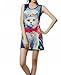 ellazhu Women Galaxy Prince Cat Sleeveless Top Dress One Size GD20 Blue