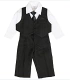 Black Pinstripe Vest Suit and Pants with Shirt and Tie ~ infant - child