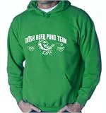 Men's (Unisex) Irish Green Hoodie by Gildan : Irish Beer Pong Team - Funny Irish St Patricks Day