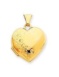 14k Gold Domed Heart Locket