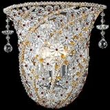 Crystorama 5910-BG-Ruby Signature Hand Cut Crystal Wall Pocket in Burnished Gold