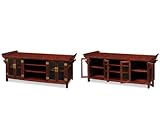 Chinese Altar-Style Media Cabinet - Mahogany