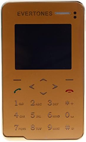 Evertones Mini Ultra Slim bluetooth dialer phone Touch Screen Radiation Protection Mobile Phone Card Size (Golden)