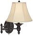 Bronze Oval Plug-In Swing Arm Wall Lamp