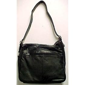 Basic Black Nappa Leather Ladies Purse Shoulder Bag