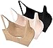 iloveSIA 3pack Nursing Bras Black+Pink+Nude Size L Fit 36BC 34C 32D 30DD 38A 40A 30DDD