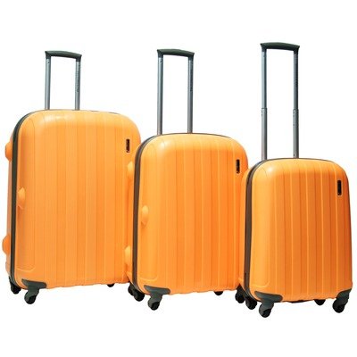 Paradise 3 Piece Harside Spinner Luggage Set Color: Orange
