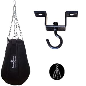 Cowhide Leather Pear Shape Maize Bag Kickboxing Punch Bags Filled With Free Chain And Punchbag Ceiling Hook Heavy Duty Metal With Complete Fitting Red Black 2 Ft