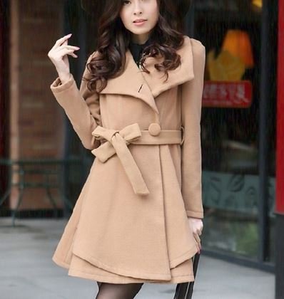 SUGAR PORT（シュガーポート） レディース ドール風 ふんわり コート カーキ AL132