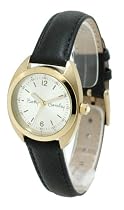 Betty Barclay Gold Case Ladies black leather strap watch