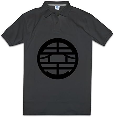Q5JL Men's Dragonball Z King Kai School Emblem Short Sleeve Pique Polo Shirts Jersey L Black