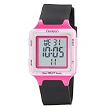 IMAGE OF Armitron Women's 456993PKBK Chronograph Black Strap Square Dial with Pink Accents Digital Sport Watch