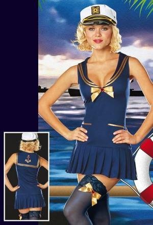 Plus Size Seaside Pin Up Girl Sailor Costume 3 Pc Set - Great for Lots of Themes!