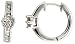 14k White Gold 7/16 (11mm) tall Huggie Earrings, w/ 0.33 Carat Round Brilliant & Invisible Diamonds