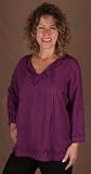 Embroidered 100% Rayon Tunic - Purple