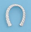Sterling Silver Pendant - Horseshoe - Clear Cubic Zerconia - 19mm Height