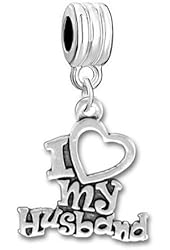 "I Love My Husband " Charm Dangle Bead Compatible with Snake Chain Bracelets