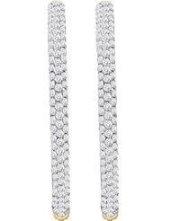 1.50ctw Round Diamond Hoop Earrings