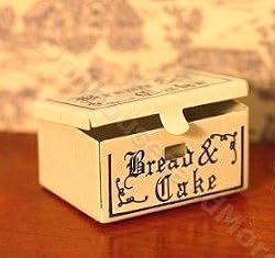 Dollhouse Miniature Vintage Look Bread Box in Blue & White