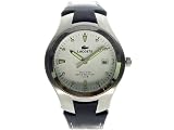 Image of Lacoste Gents White Dial Black Leather Watch LAW3510G34