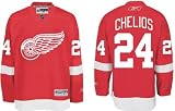Chelios #24 Detroit Red Wings Reebok Premier Home Jersey - Medium