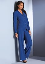 metrostyle Convertible-Collar Pantsuit