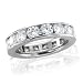 Jewelry : Certified 18k White Gold Round Brilliant Cut Diamond Eternity Band Ring Size 6.5 (F-G, SI, 5.35 carat)